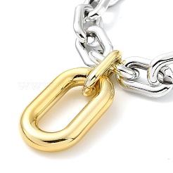 Colliers à pendentif ovale en aluminium&nbsp;NJEW-P289-01P