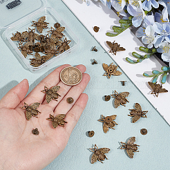 20 rivet décoratif en alliage en forme d'abeille&nbsp;FIND-CY0002-32