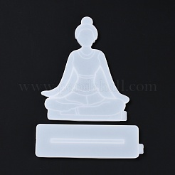 Moules de statue en silicone de yoga bricolage&nbsp;DIY-G046-11