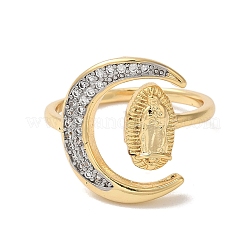 Anillos de puño de circonita cúbica micro pavé de latón para mujer&nbsp;RJEW-G325-05GP