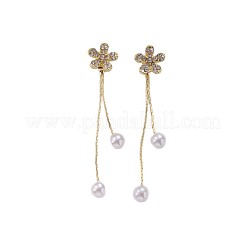 Blume Legierung Kristall Strass Quaste Ohrstecker&nbsp;FS-WGCF411-01
