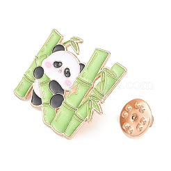 Panda mit Bambus-Emaille-Pins&nbsp;JEWB-L028-02G-02
