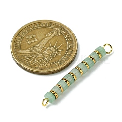 Natürlicher grüner Aventurin & galvanisierter synthetischer nicht magnetischer Hämatit-Heishi-Verbindungsanhänger&nbsp;PALLOY-JF03291-02