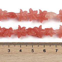 Brins de perles sculptées teintées en corail synthétique&nbsp;SHEL-K007-18A