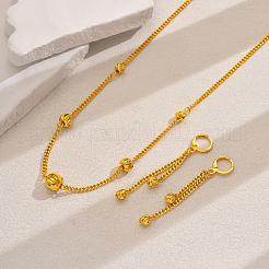 Orecchini pendenti con perline rotonde in ottone di lusso e set di collane per la festa quotidiana delle donne&nbsp;ND7080