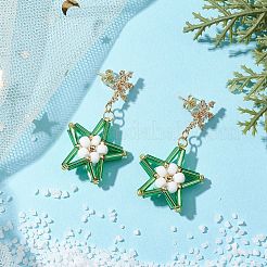 Boucles d'oreilles à tige en forme d'étoile en verre&nbsp;EJEW-MZ00256