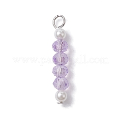 7 Stück 7-farbige Glas- und runde Muschelperlen-Anhänger&nbsp;PALLOY-JF02556