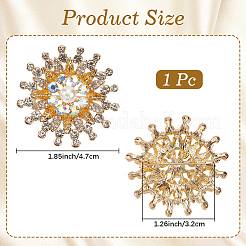 Broches de rhinestone de aleación de flores para ropa de mochila&nbsp;JEWB-WH20011-02A
