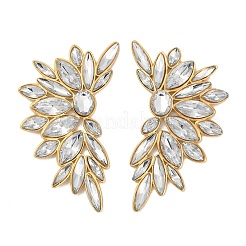 Pendientes de botón de vidrio de acero inoxidable 304 para mujer&nbsp;EJEW-M095-10G-01