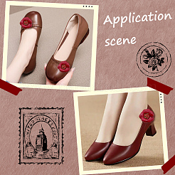 Blumen-Kunstleder-Schuhdekoration&nbsp;AJEW-WH20020-341A