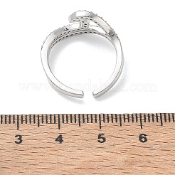 Messing Micro Pave Zirkonia Manschette offene Ringe&nbsp;CU-CBAEC29-06P