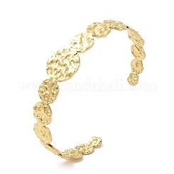 Ionenplattierung (IP) 304 Edelstahl runde offene Manschette Armreifen&nbsp;BJEW-L682-018G