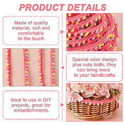 Rubans à pompons en polyester de 10 mètre&nbsp;DIY-GA0007-35A