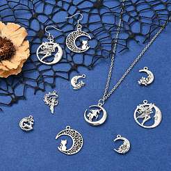 80 pz 8 stili tema luna ciondoli in lega in stile tibetano&nbsp;FIND-CJ0005-60