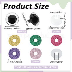 20 Satz Sicherheitsaugen aus ABS-Kunststoff in 5 Farben&nbsp;DIY-GA0002-76