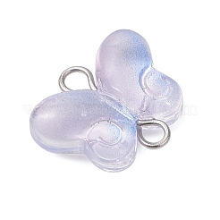Breloques de connecteur en verre transparent avec peinture de cuisson dégradée de papillon&nbsp;PALLOY-JF03278-02