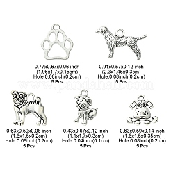 25 Uds. 5 colgantes de cachorro estilo tibetano&nbsp;TIBEP-YW0001-54