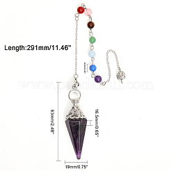 1 Stück natürliches sechseckiges Wünschelrutenpendel aus Amethyst&nbsp;G-CA0001-70A