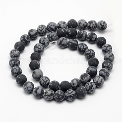 Naturschneeflocke Obsidian Perlen Stränge&nbsp;G-D674-8mm