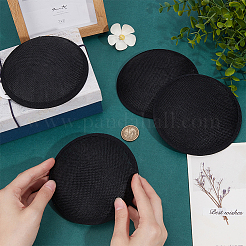 Base per cappello fascinator rotondo in finta canapa per modisteria&nbsp;AJEW-WH0472-45A-02