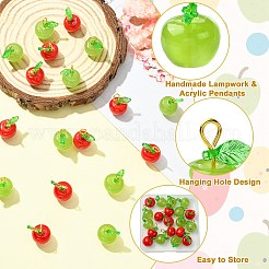 20 pendentif fait main en lampwork et acrylique de 2 styles&nbsp;PALLOY-CJ00178