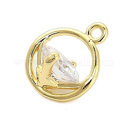 Adornos de latón micropavé de circonia cúbica&nbsp;ZIRC-F143-02G