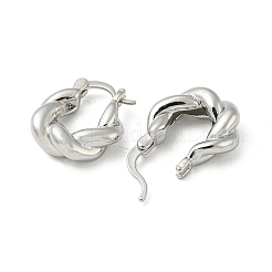 Orecchini a cerchio in corda intrecciata in ottone con placcatura a cremagliera&nbsp;EJEW-Z035-01P