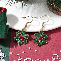 Boucles d'oreilles pendantes en alliage de strass sur le thème de Noël&nbsp;EJEW-JE05830-01