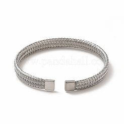 Offener Armreif aus anlaufgeschütztem 304 Edelstahl in Kettenform für Damen&nbsp;LS-BJEW-C033-01P