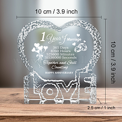 Cuore con parola k9 figurine di vetro&nbsp;DJEW-WH0026-001