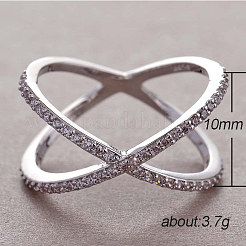 Schlichte Fingerringe aus Messing mit Zirkonia&nbsp;FS-WG32029-02