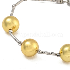 Braccialetti da donna con perline rotonde in ottone con placcatura a cremagliera&nbsp;BJEW-B106-19G