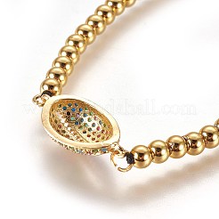 Verstellbare Messing Micro Pave Zirkonia Perlen Armbänder&nbsp;BJEW-L652-13G