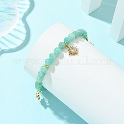 Braccialetti con ciondolo in ottone micro pavé di zirconi cubici trasparenti&nbsp;BJEW-JB14058