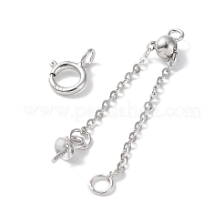 925 argento sterling rodiato termina con catene&nbsp;STER-P050-03P