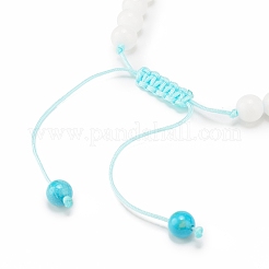 Natürliche geflochtene Perlenarmbänder aus malaysischer Jade und Howlith&nbsp;BJEW-JB08065-01