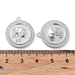 Pendenti in zirconi cubici trasparenti in micro pavè di ottone&nbsp;KK-F871-40P