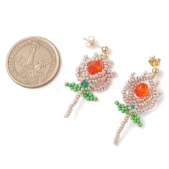 Aretes colgantes con cuentas de vidrio&nbsp;EJEW-MZ00326-03