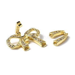 Placage en rack laiton micro pave zircon cubique transparent fermoirs rabattables&nbsp;KK-G448-02G