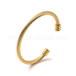 Bracelet manchette ouvert en acier inoxydable 304 avec placage ionique (IP)&nbsp;BJEW-P283-10A-G