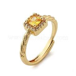 Fingerringe aus Messing mit Mikropavé-Kubikzirkonia für Damen&nbsp;RJEW-U049-04G