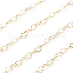 Chaînes à maillons coeur en laiton&nbsp;X-CHC-D026-15B-G