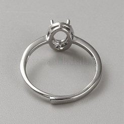 Sterling Silber offene Manschette Ring Zubehörse&nbsp;STER-WH0061-21B