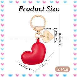 2 portachiavi minimalista in pelle a forma di cuore&nbsp;KEYC-CL0001-60