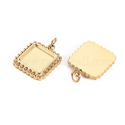 Placcatura ionica (ip) 304 impostazioni cabochon pendente in acciaio inossidabile&nbsp;X-STAS-S116-250G