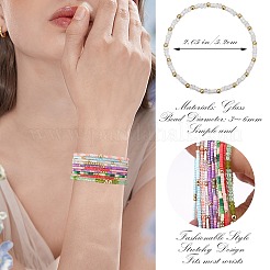 2 pièces 2 styles de perles de rocaille en verre ensembles de bracelets extensibles&nbsp;BJEW-SW001591