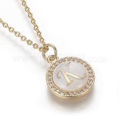 Colliers pendentif initiale en laiton&nbsp;NJEW-I230-24G-K