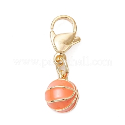 Decorazioni pendenti in ottone smaltato con palla sportiva&nbsp;HJEW-JM03651