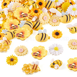80 cabochon en résine 8 styles abeilles et fleurs&nbsp;RESI-TA0004-24