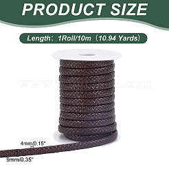10 m geflochtenes 8-lagiges PU-Lederband&nbsp;WL-WH0014-01B